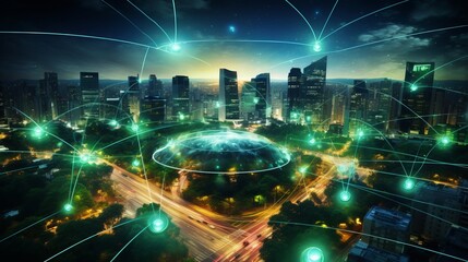Sprawling green community with digital smart city infrastructure and rapid data network