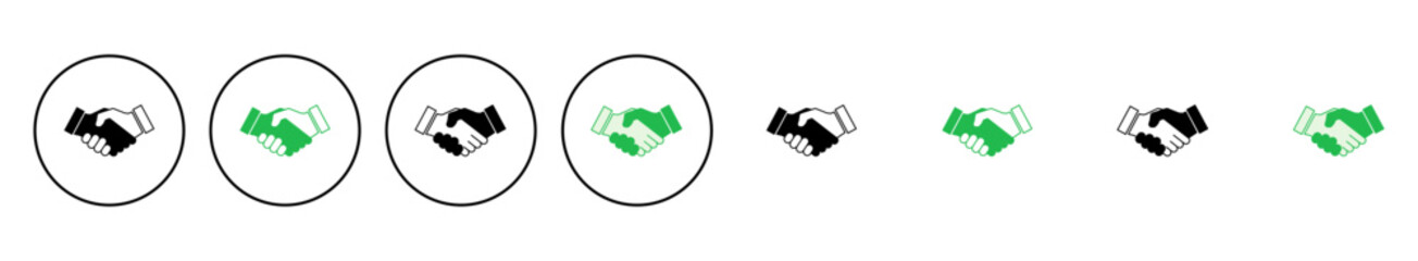 Handshake icon set. business handshake. contact agreement