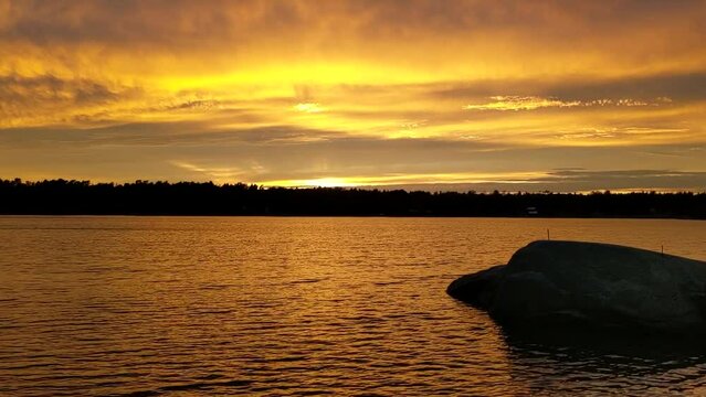 Beautiful sunset in the Swedish Archipelago