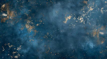 A celestial canvas of vibrant blue and shimmering gold, blending the majesty of outer space with the serenity of nature