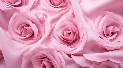 Rose of pink fabric. White background. Flowers, generative ai