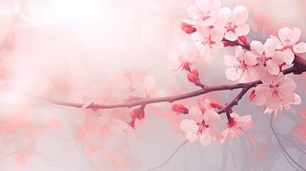 Obraz na płótnie Canvas Sakura in soft style background, generative ai.