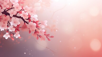 Sakura in soft style background, generative ai.