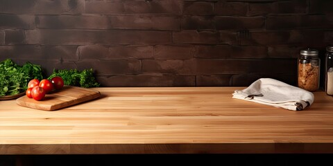 Kitchen table with a cutting board