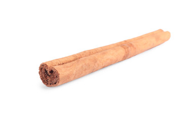 Dry aromatic cinnamon stick isolated on white