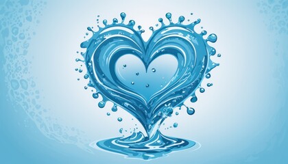 love icon water, water icon love or water shaped like love. heart and water, love with water