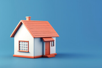 3D cartoon model house 3D rendering, real estate economy concept illustration