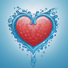 hearts on a red background or valentine hearts background or hearts background o rheart from water or heart in water or heart of water or heart with drops or heart on the background or heart shaped