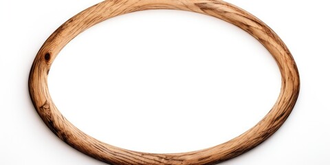 Isolated white background with old wooden rings in a circular frame.