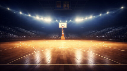 basketball court. sport arena . 3d render background - obrazy, fototapety, plakaty