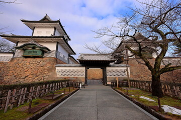 Kanazawa Castle Park a restoration castle situated at Marunouchi, Kanazawa, Ishikawa, Japan