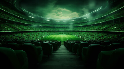 green stadium at night - obrazy, fototapety, plakaty