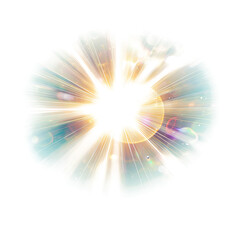 Obraz premium Soft pastel lens flares emerge from darkness in this abstract art piece on a transparent backdrop.