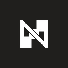letter n overlap squares logo vector
