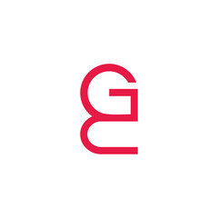 Fototapeta premium letter gc linked geometric line logo vector