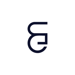 letter ce loop lline simple geometric logo vector