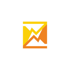 letter n z flash linked energy symbol logo vector