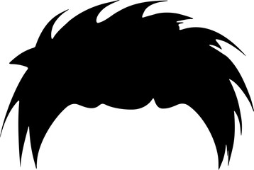 Hair silhouette icon illustration. Man hairstyle design element.