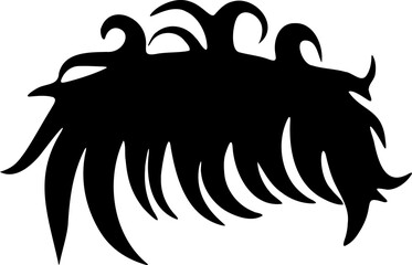 Hair silhouette icon illustration. Man hairstyle design element.