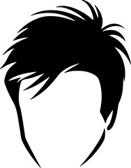 Hair silhouette icon illustration. Man hairstyle design element.