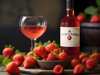 wine and strawberries