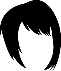 Hair silhouette icon illustration. Woman hairstyle design element.