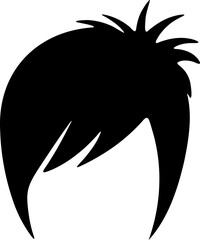 Hair silhouette icon illustration. Woman hairstyle design element.