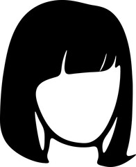 Hairstyle silhouette illustration. Woman hair design element.