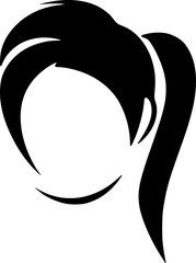 Hairstyle silhouette illustration. Woman hair design element.
