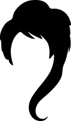 Hairstyle silhouette illustration. Woman hair design element.