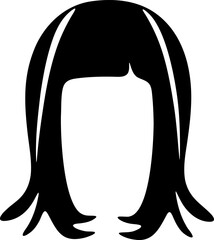 Hairstyle silhouette illustration. Woman hair design element.