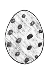 Drawing black Easter eggs isolated on transparent background.