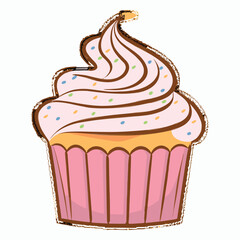 Cup cake illustration vector