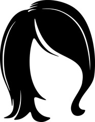 Hairstyle silhouette illustration. Woman hair design element.