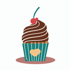 Cup cake illustration vector
