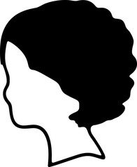 Hairstyle icon silhouette illustration. Woman hair logo