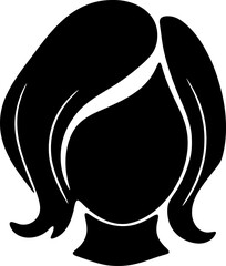 Hairstyle icon silhouette illustration. Woman hair logo