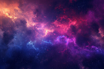 Colorful cosmic nebula shrouded in space dust, celestial wonders cosmic starry sky concept illustration - obrazy, fototapety, plakaty