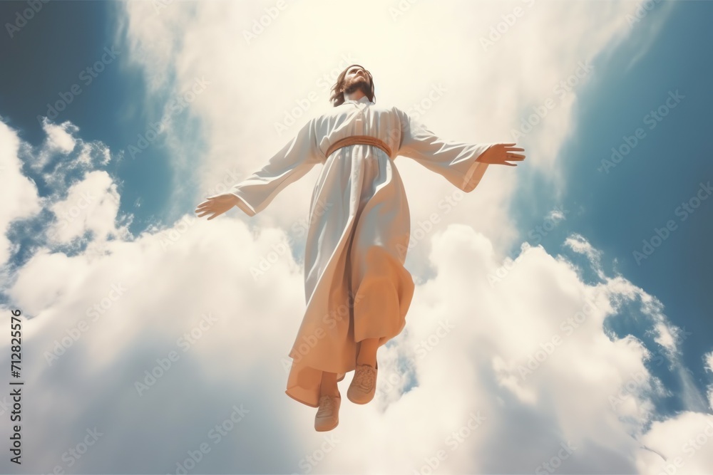 Wall mural ascension day of jesus christ or resurrection day of son of god. good friday. ascension day concept