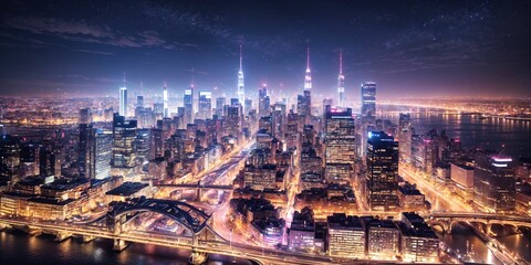Fototapeta premium night view of the city