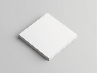 Blank square business card mockup with gray background