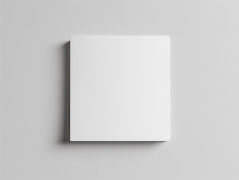 Blank square business card mockup with gray background