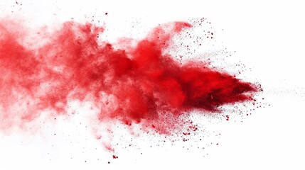 Red Fog or smoke color isolated transparent special effect. Abstract red dust explosion on white background. - obrazy, fototapety, plakaty