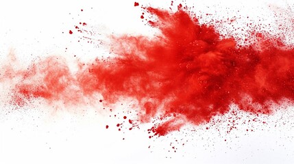 Red Fog or smoke color isolated transparent special effect. Abstract red dust explosion on white...
