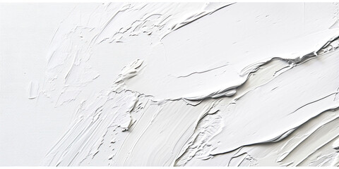 Oil paint strokes on wide canvas textured white background decorating art painting illustration, generated ai   © dan
