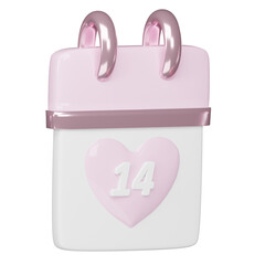 Valentine 3D icon image Ideal for digital greetings, this 3D image conveys affection with elegance and adds a touch of celebration isolated on a transparent background.