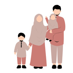 Muslim family vector illustration