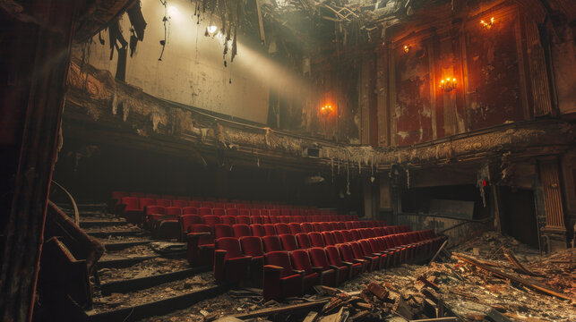 Destroyed cinema after the incident.