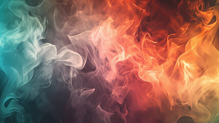 digital art illustration of smoke clouds in a dynamic and distorted pattern background