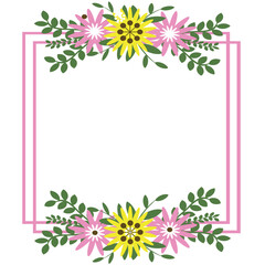 Hand drawn floral frames with flowers, branch and leaves. Elegant logo template. Vector illustration for labels, branding business identity, wedding invitation